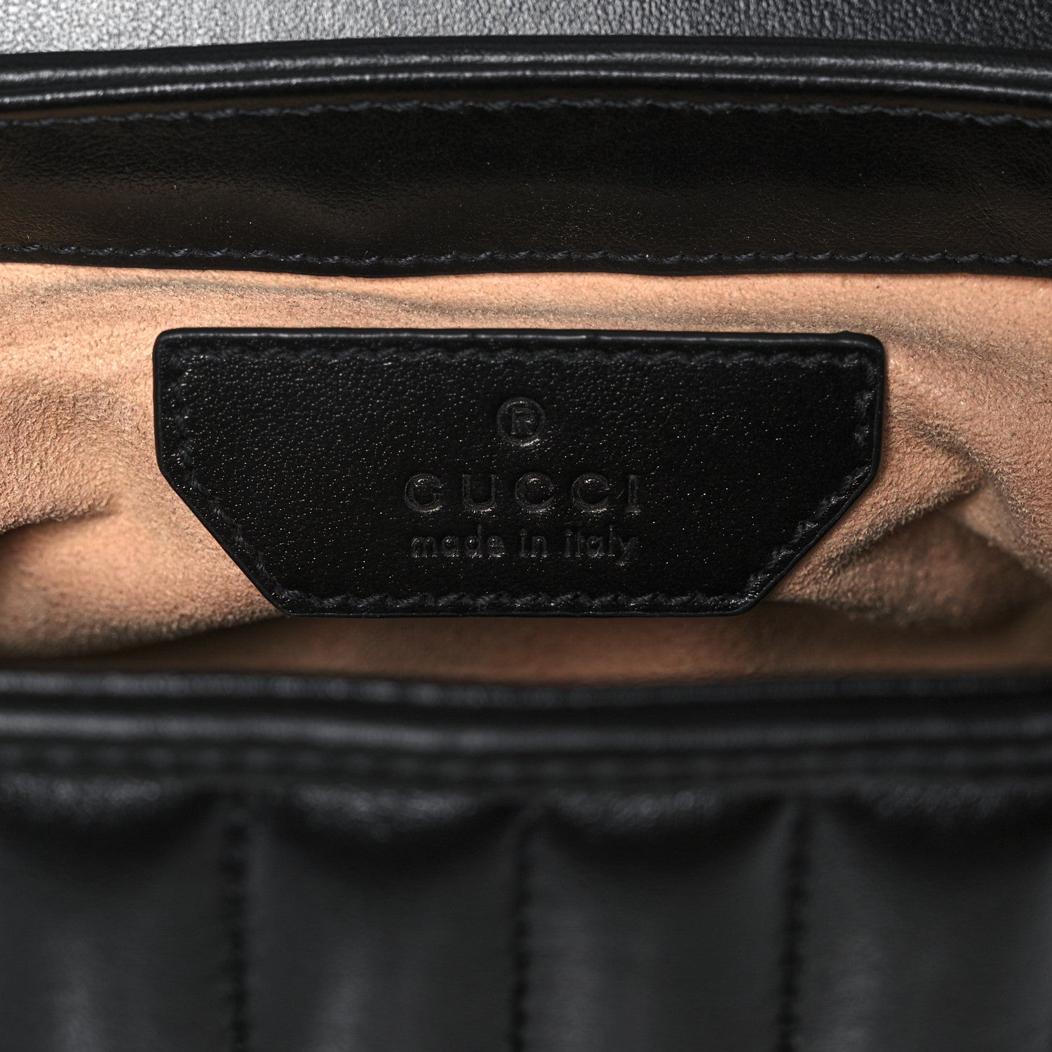 Gucci Calfskin Matelasse Aria Mini GG Marmont Top Handle Shoulder Bag Black 5 of 13