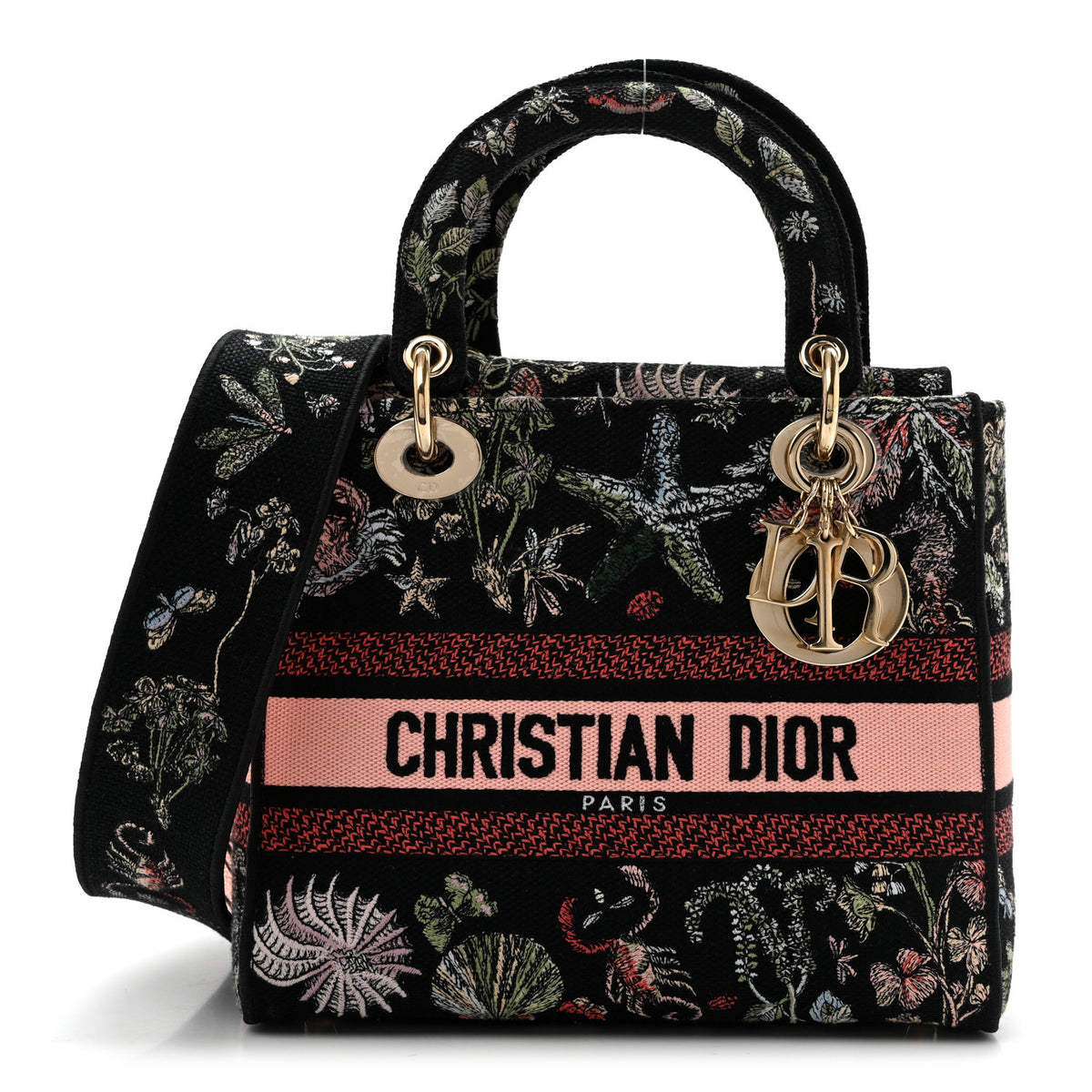 Canvas Cabinet De Curiosites Embroidered Medium Lady D-Lite Black Multicolor