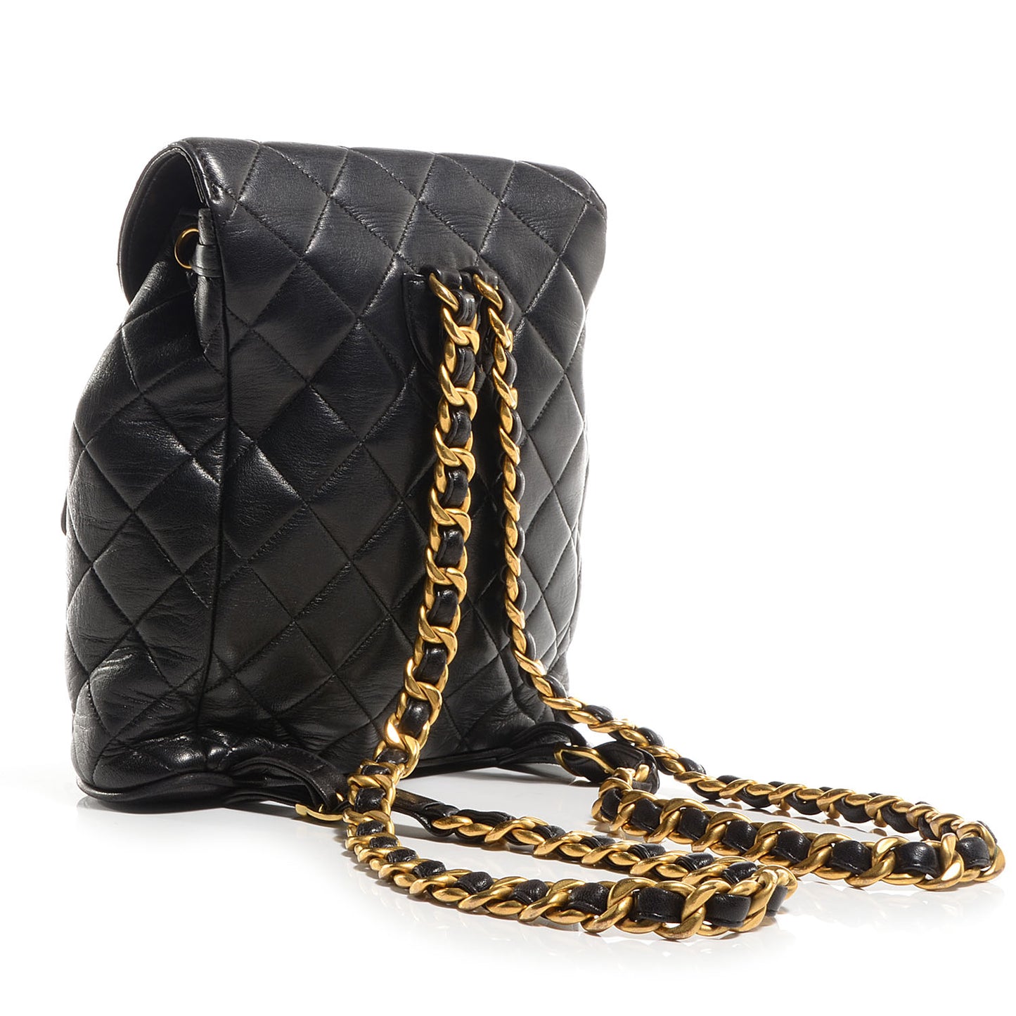 Lambskin Quilted Backpack Black