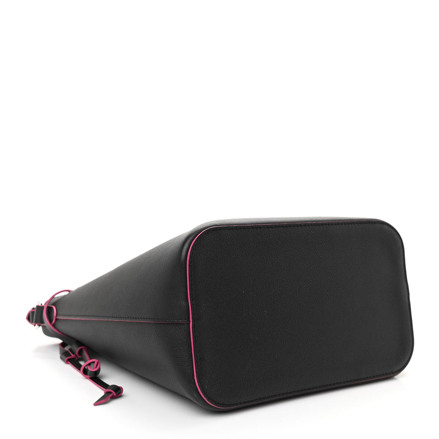Calfskin Lockme Bucket Black