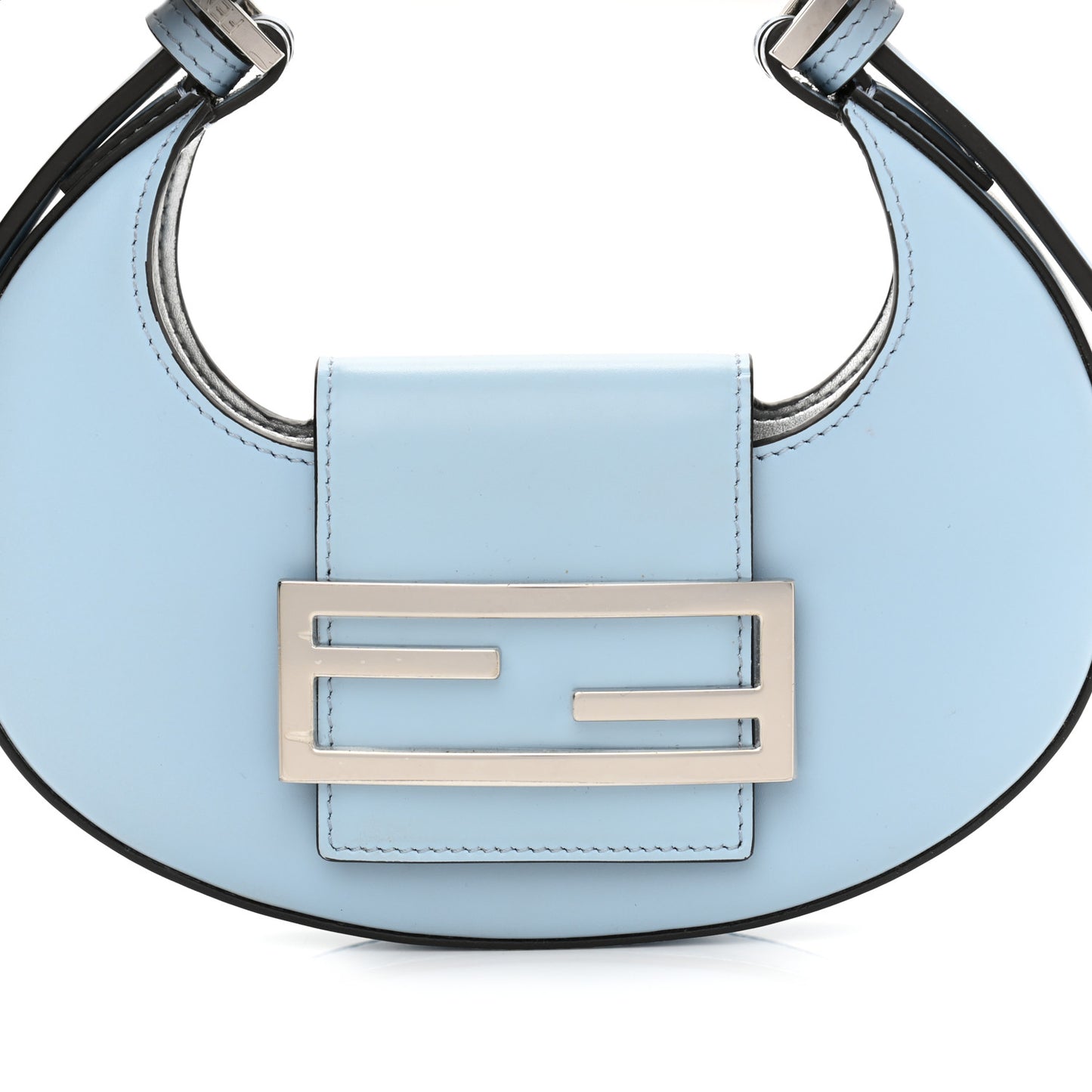 Vitello King Mini Cookie Hobo Bag Azzurro Baby