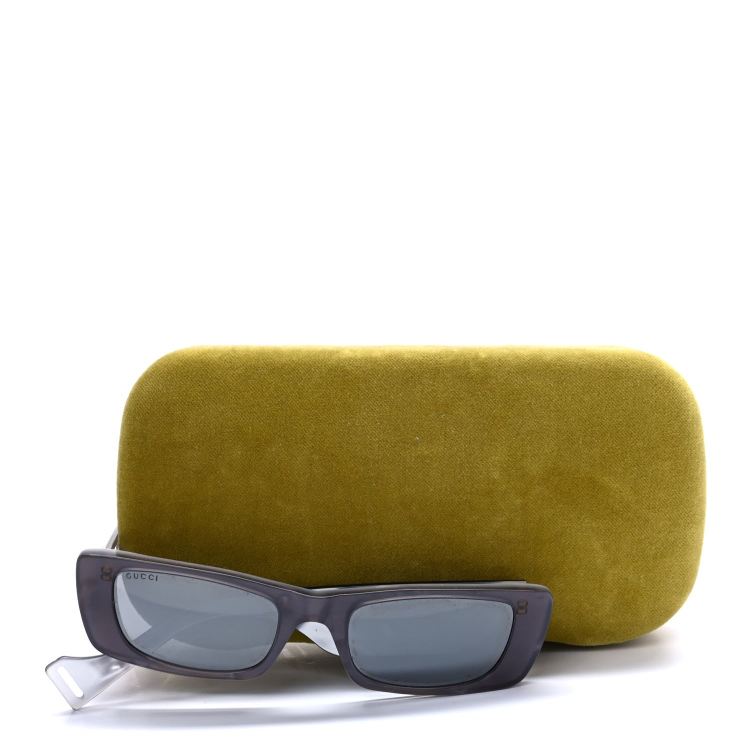 Gucci Acetate Rectangular GG0516S Sunglasses Grey Gold 9 of 9