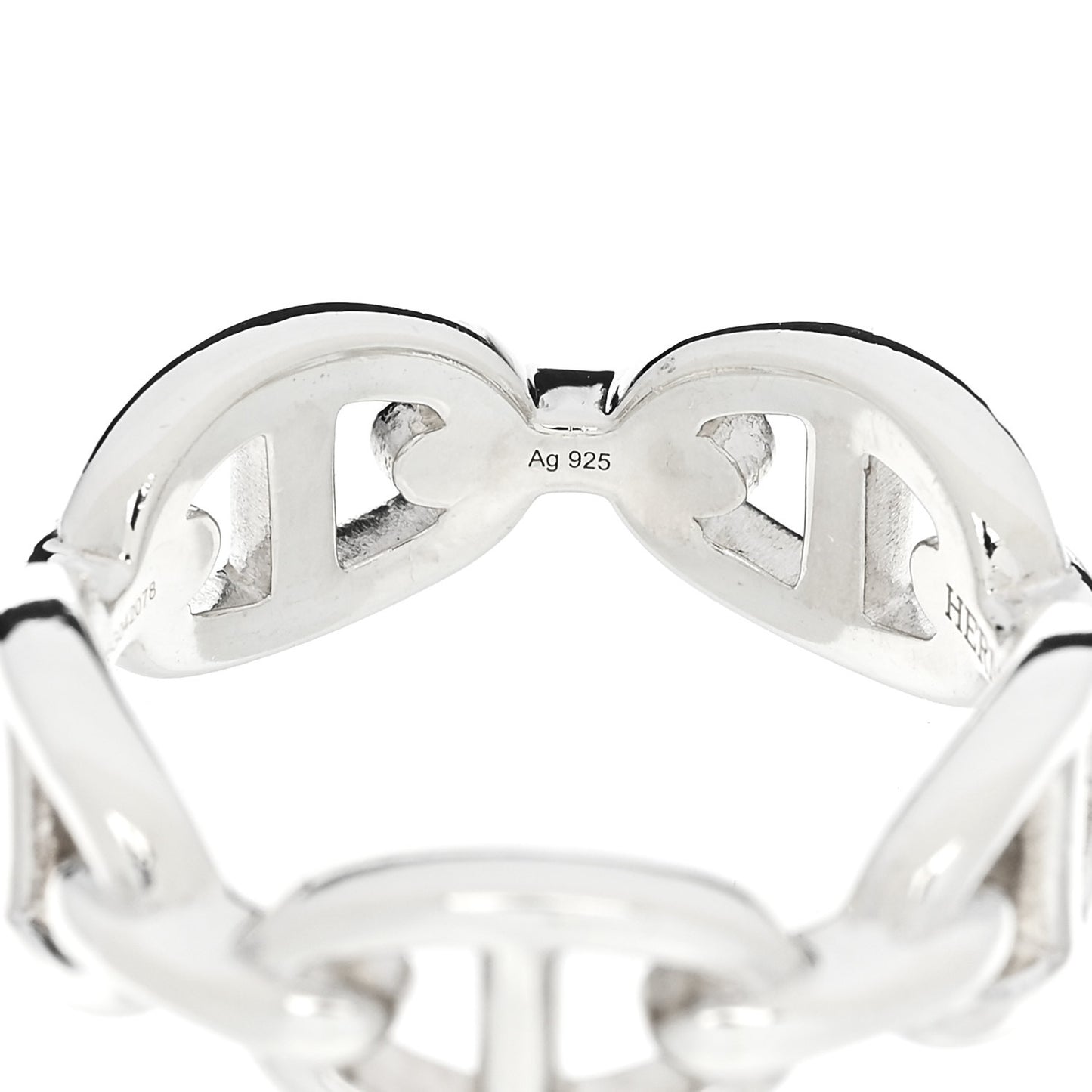 Sterling Silver PM Chaine d'Ancre Enchainee Band Ring 54 6.75