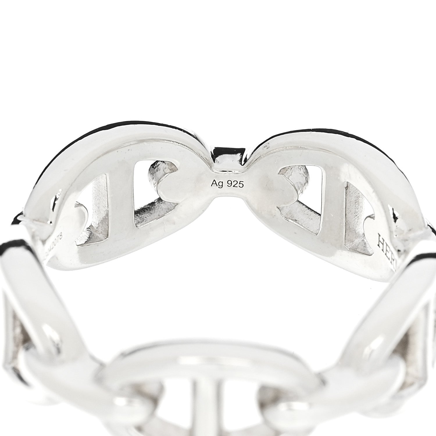 Hermes Sterling Silver PM Chaine d'Ancre Enchainee Band Ring 54 6.75 6 of 7