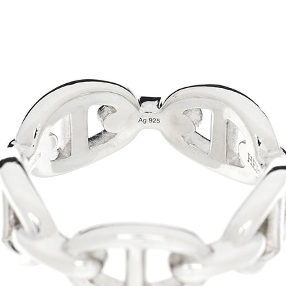Hermes Sterling Silver PM Chaine d'Ancre Enchainee Band Ring 54 6.75 6 of 7