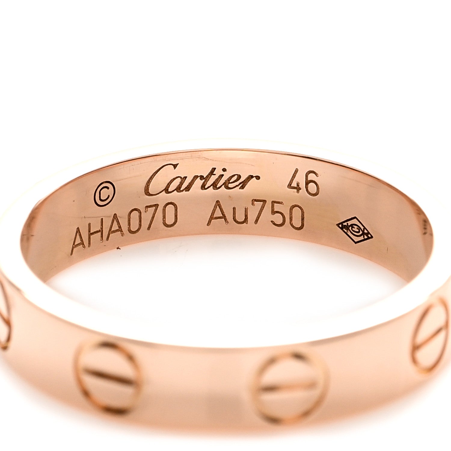 Cartier 18K Pink Gold 3.5mm LOVE Wedding Band Ring 46 3.75 3 of 3