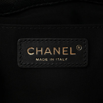 Chanel Caviar Quilted Rolled Up Bucket Drawstring Bag Black 6 of 11