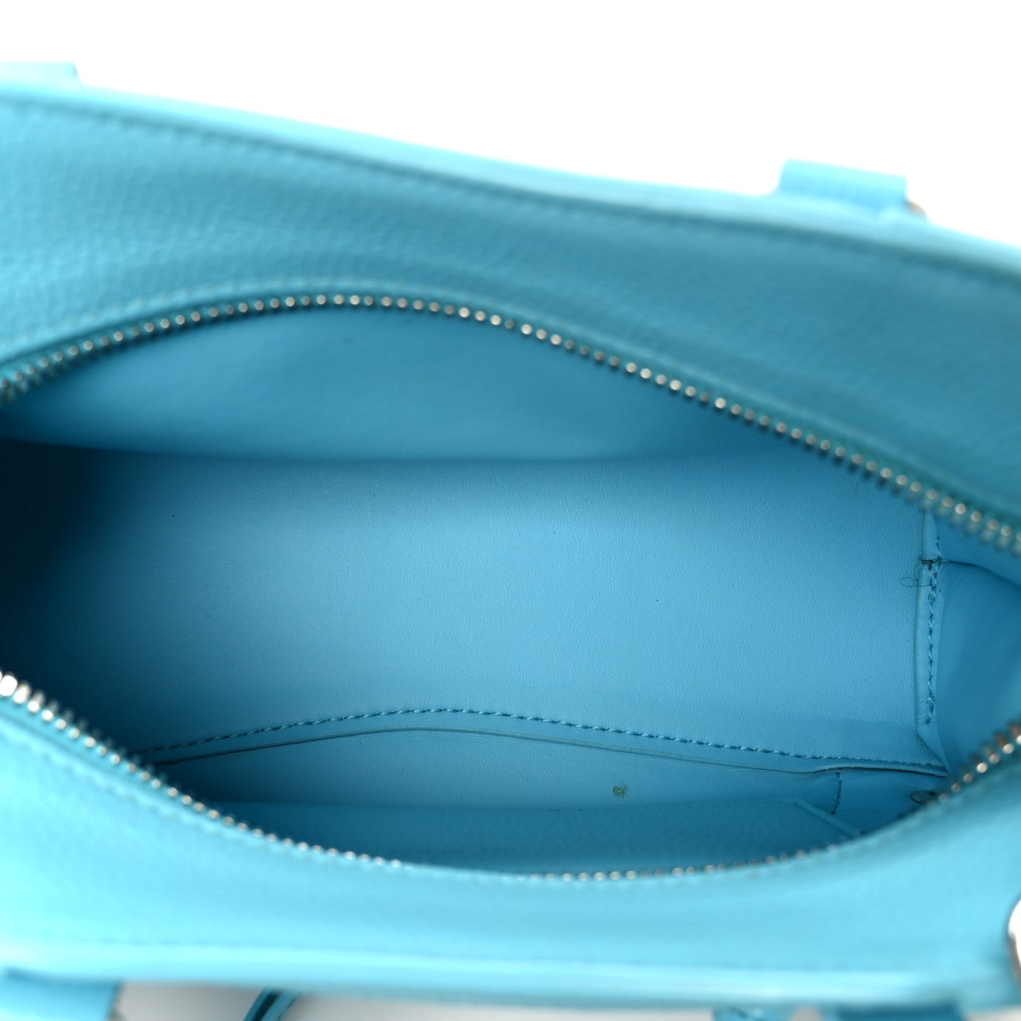 Grained Calfskin Neo Classic Silver Hardware Mini City Azur