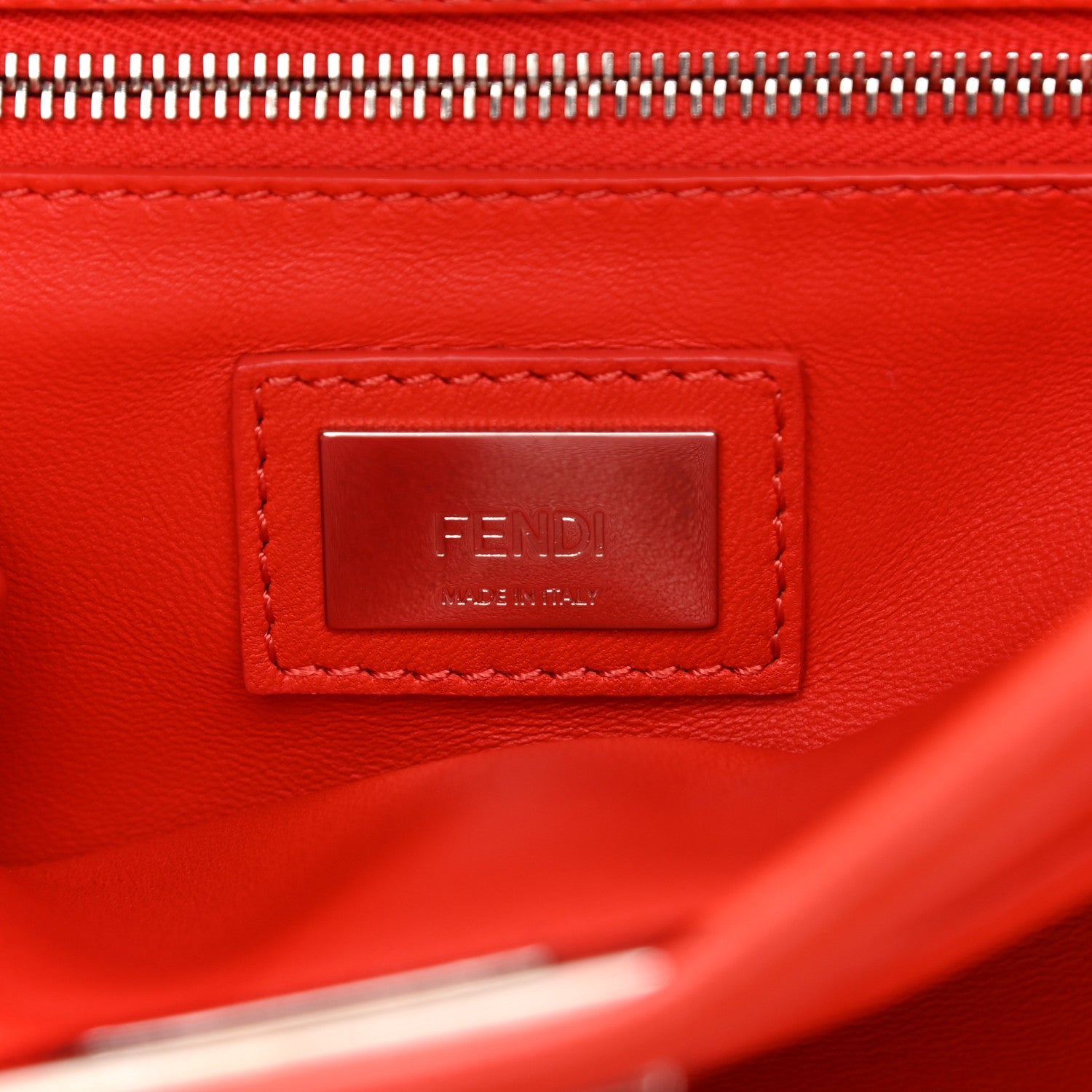 Fendi Nappa Mini Peekaboo Iconic Satchel Papavero 6 of 11