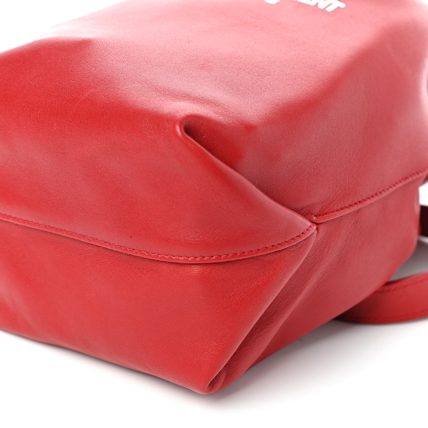 Lambskin Small Teddy Bucket Bag Red
