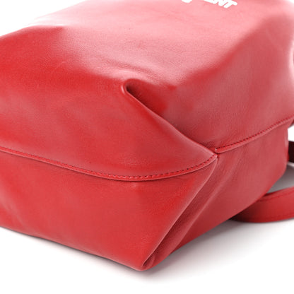 Saint Laurent Lambskin Small Teddy Bucket Bag Red 8 of 8