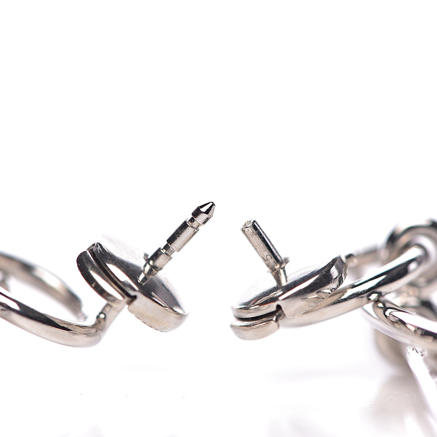 Hermes Sterling Silver MM Loop Earrings 7 of 7