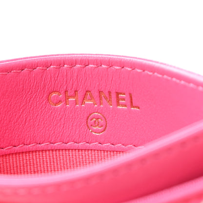 Chanel Lambskin Quilted Chanel 19 Card Holder Dark Pink 5 of 7