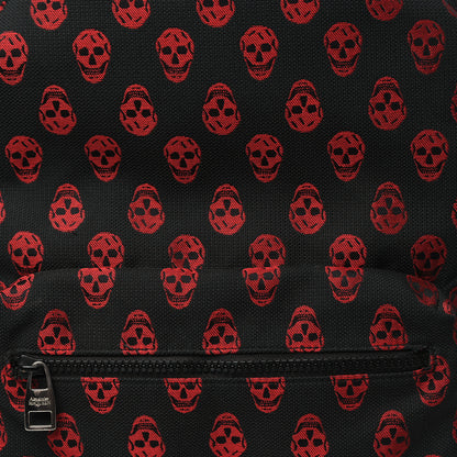 Alexander McQueen Nylon Skull Print Backpack Black Red 7 of 9