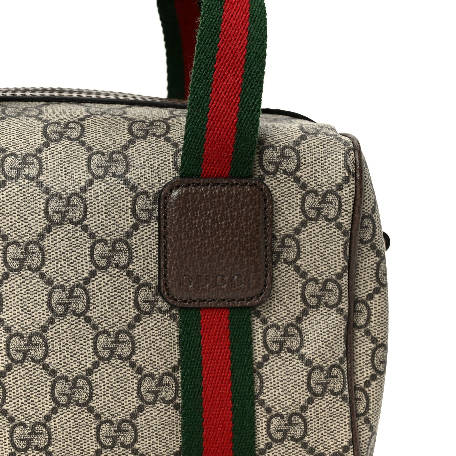 Gucci GG Supreme Web Mini GG Top Handle Bag Beige Ebony New Acero 7 of 11