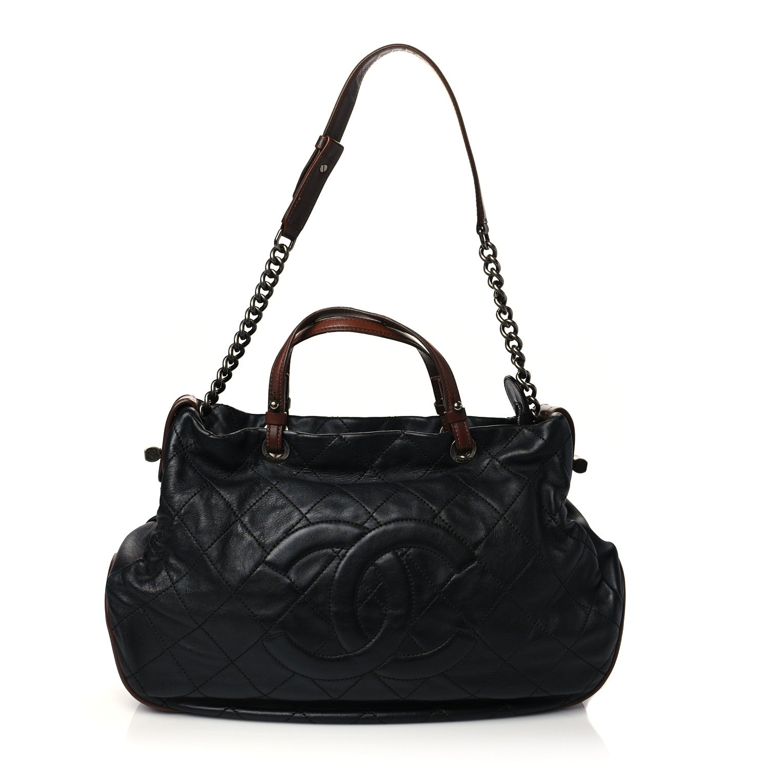 Chanel Iridescent Calfskin Quilted Country Chic Hobo Black 1 of 9
