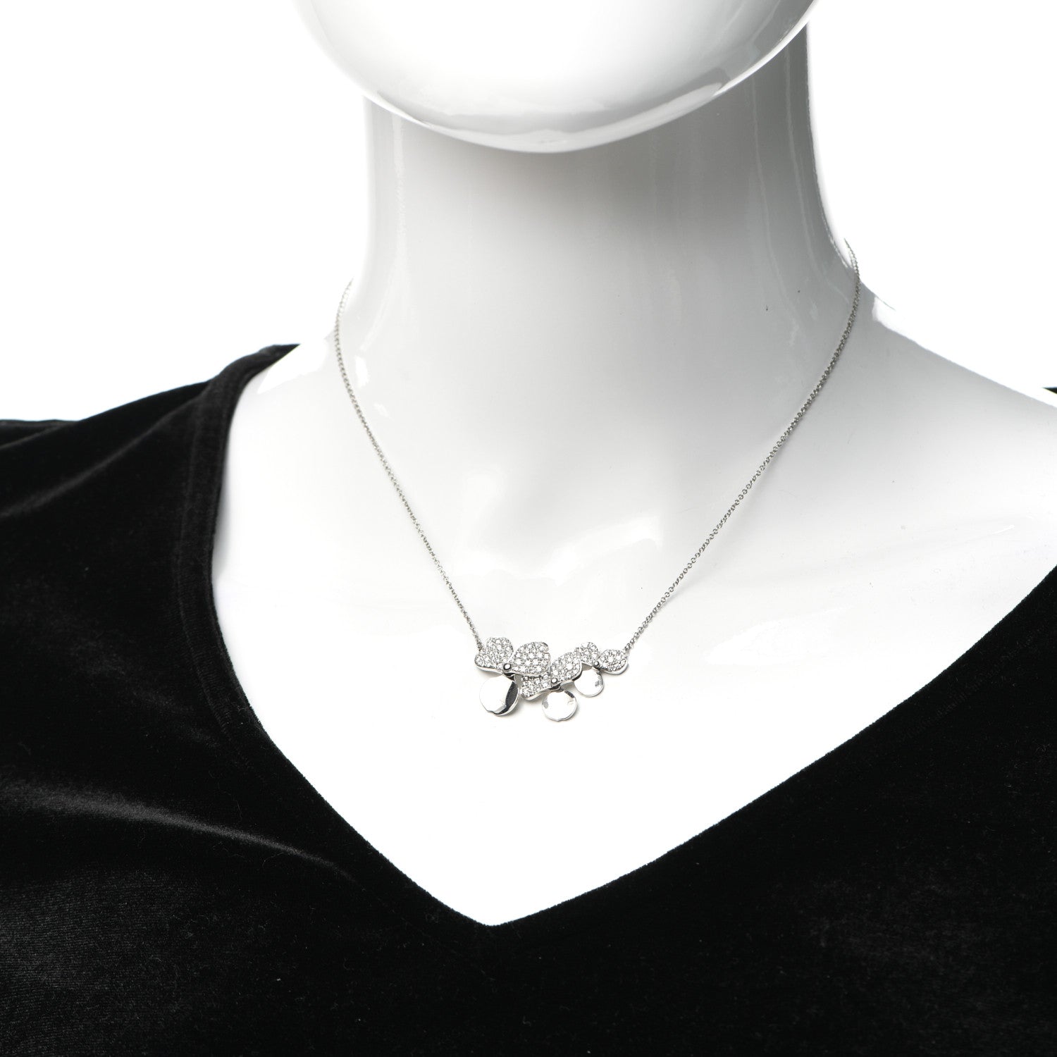 Tiffany Platinum Diamond Mini Paper Flowers Cluster Pendant Necklace 2 of 6
