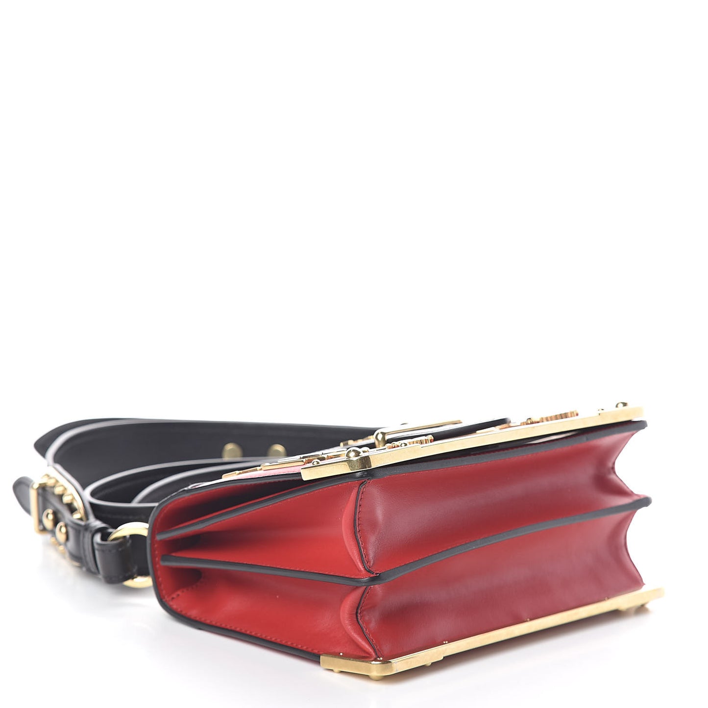 City Calfskin Saffiano Cahier Hearts Bag Fuoco Black