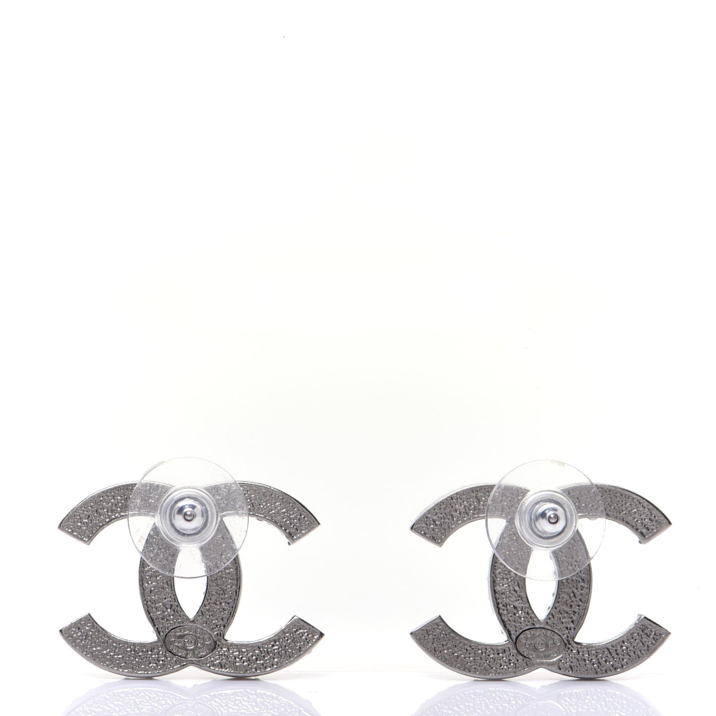 Crystal Large CC Earrings Silver