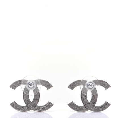 Chanel Crystal Large CC Earrings Silver 3 of 8