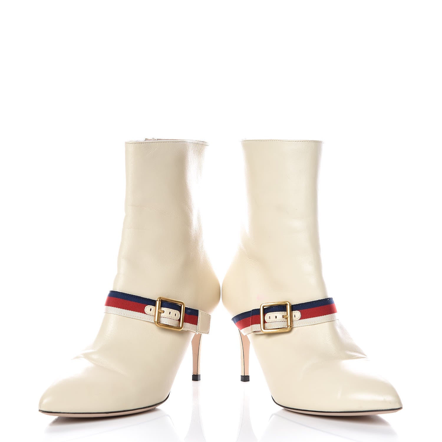 Gucci Nappa Sylvie Ankle Boots 38 Mystic White 5 of 16