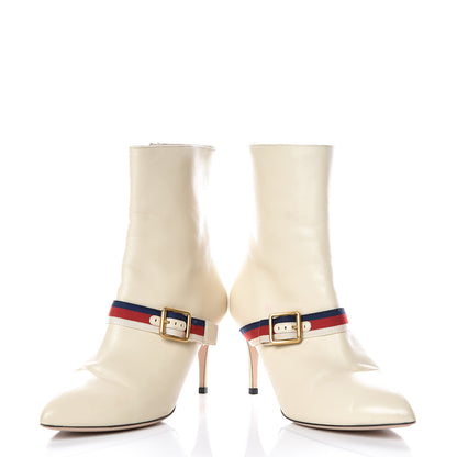 Gucci Nappa Sylvie Ankle Boots 38 Mystic White 5 of 16