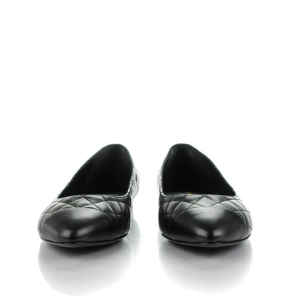 Chanel Lambskin Quilted Cap Toe Ballerina Flats 39.5 Black 2 of 9