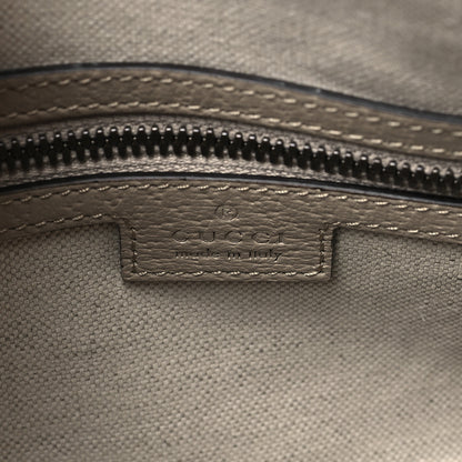 Gucci GG Supreme Monogram Textured Dollar Calfskin Web Medium Savoy Duffle Bag Beige Mystic White Oatmeal 6 of 8