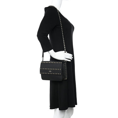 Valentino Garavani Pebbled Calfskin Rockstud Side Slip Crossbody Black 2 of 9