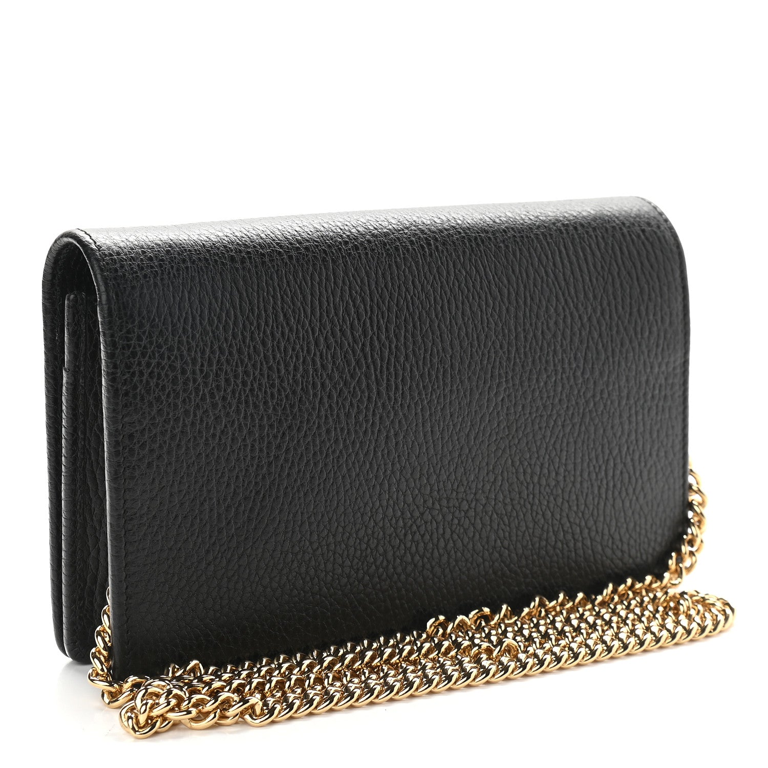 Gucci Calfskin Mini GG Marmont Chain Wallet Black 3 of 8