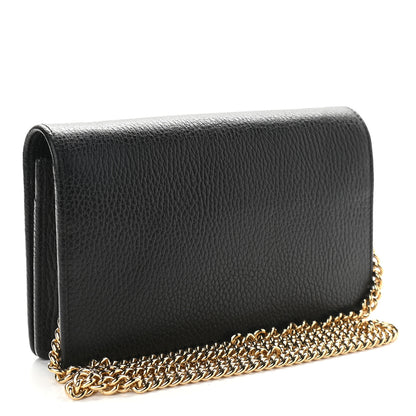 Gucci Calfskin Mini GG Marmont Chain Wallet Black 3 of 8