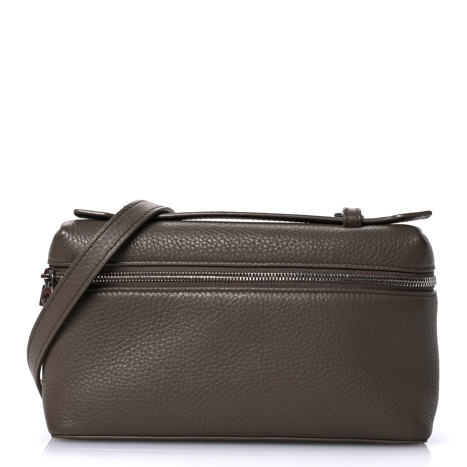 Loro Piana Grained Calfskin L19 Extra Pocket Pouch Warm Mastic 7 of 11