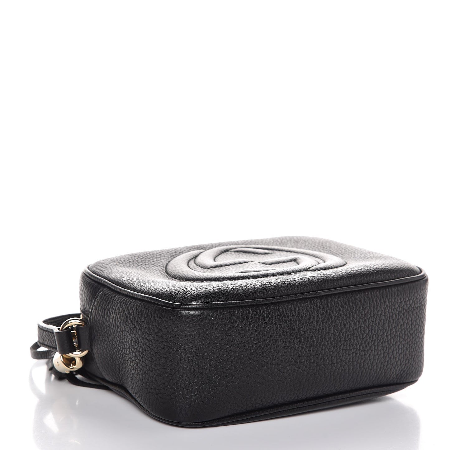 Pebbled Calfskin Small Soho Disco Bag Black