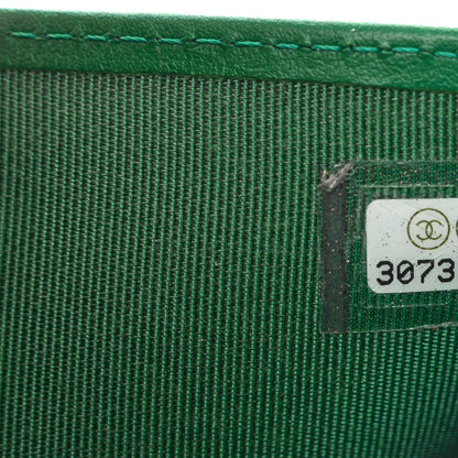 Chanel Caviar Quilted Compact Flap Wallet Green 8 of 15