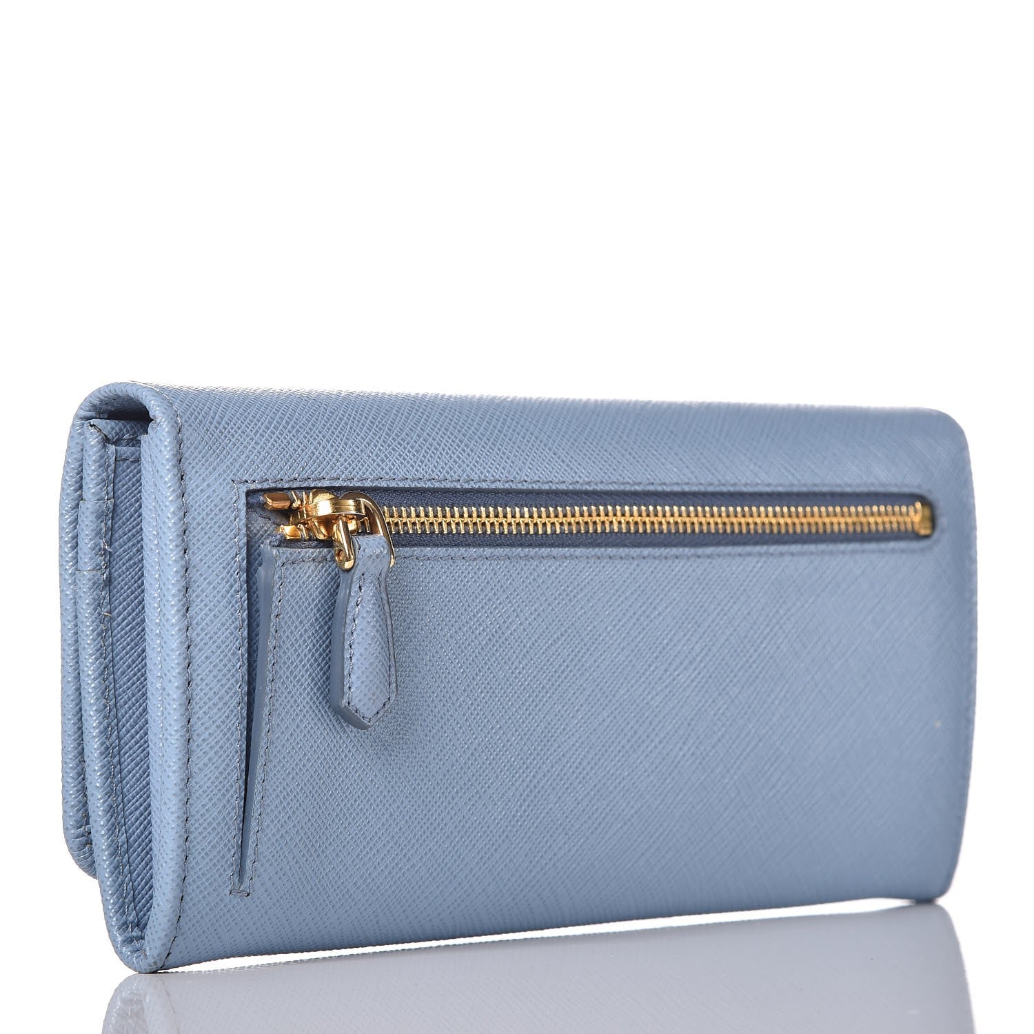 Prada Saffiano Metal Continental Flap Travel Wallet Astrale 3 of 11