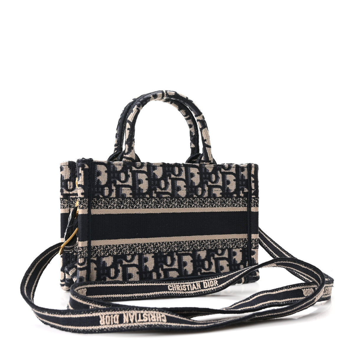 Oblique Mini Book Tote With Strap Blue Multicolor