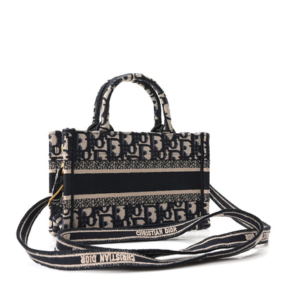 Christian Dior Oblique Mini Book Tote With Strap Blue Multicolor 2 of 10