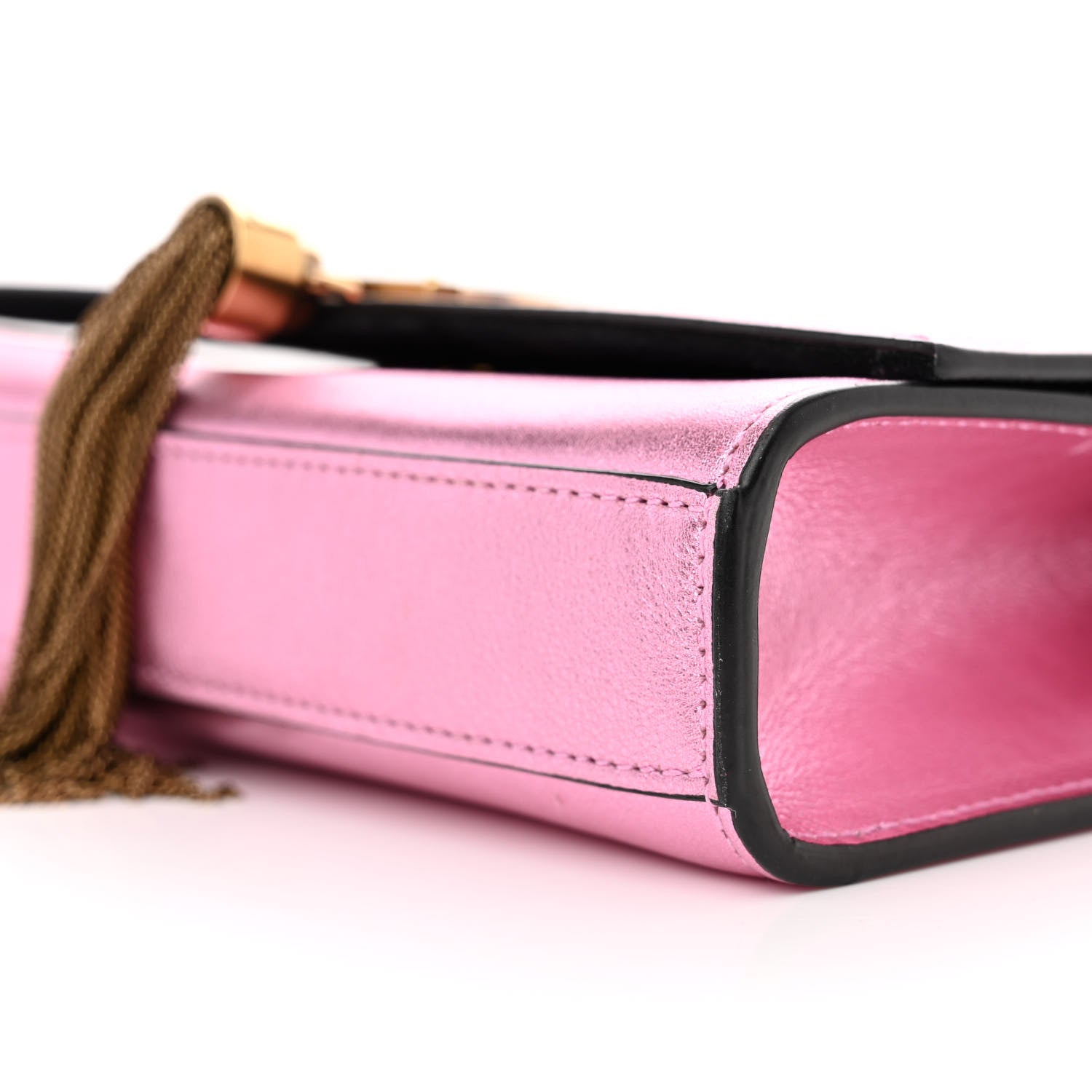Saint Laurent Metallic Calfskin Small Classic Monogram Kate Tassel Satchel Pink 10 of 11