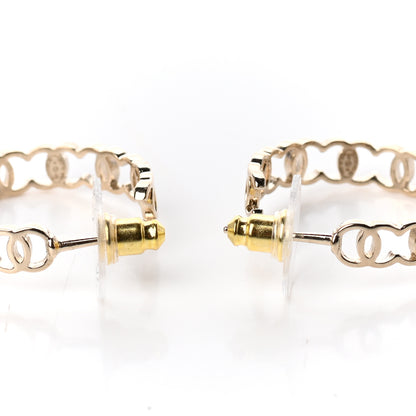 Chanel Metal CC Hoop Earrings Gold 3 of 4