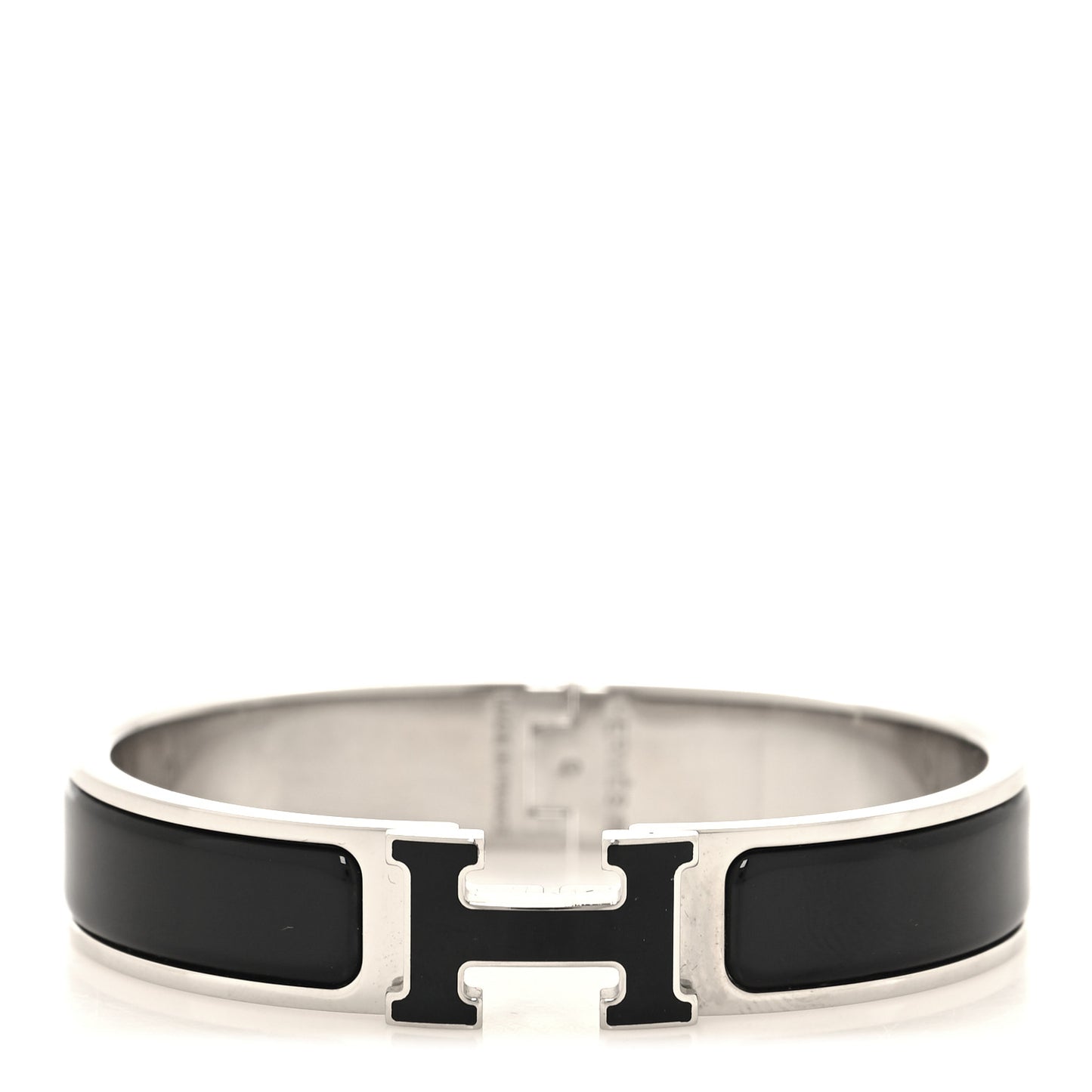 Enamel Narrow Clic Clac H Bracelet PM Black