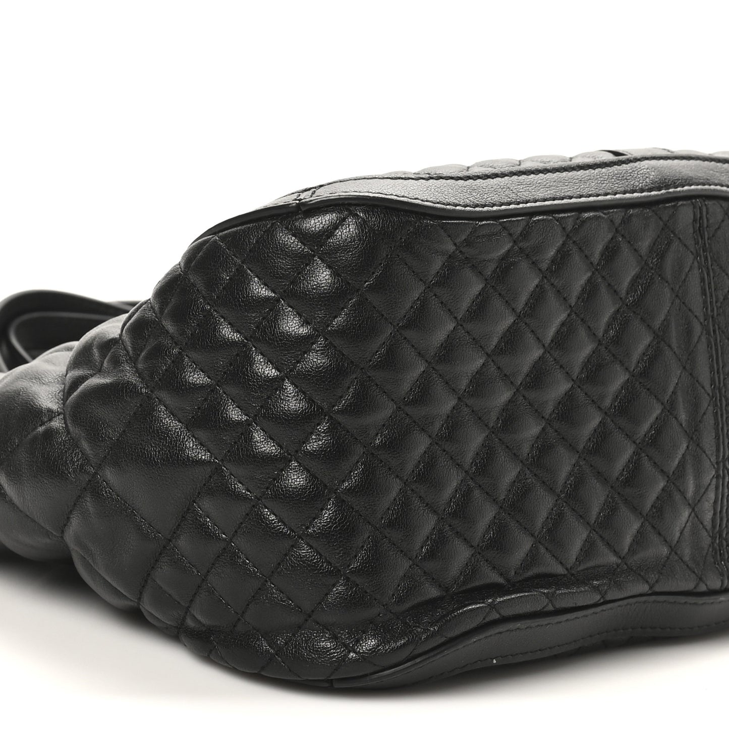 Calfskin Quilted Greca Versace Small Goddess Tote Bag Black