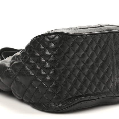 Versace Calfskin Quilted Greca Versace Small Goddess Tote Bag Black 8 of 10