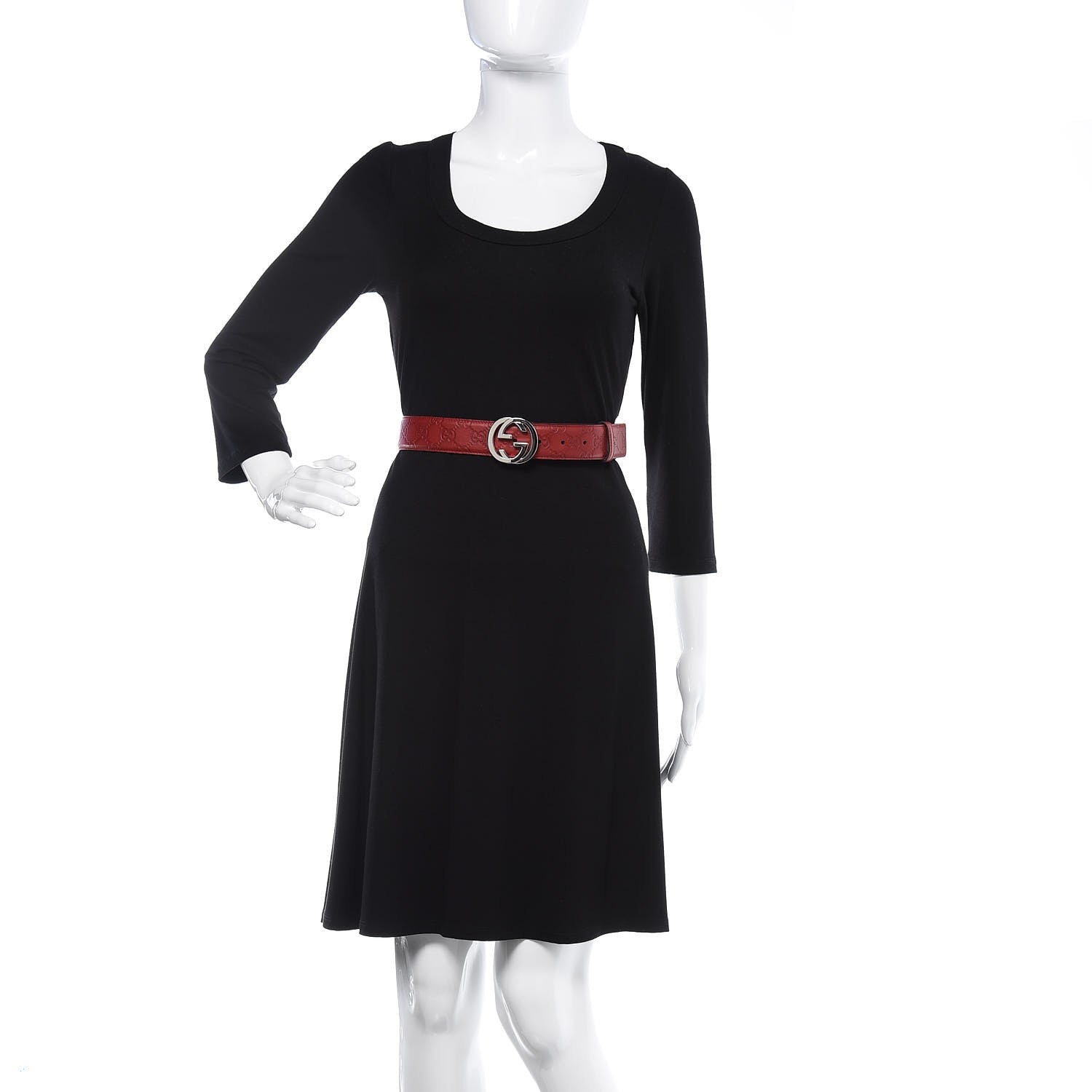 Gucci Soft Guccissima Margaux Calfskin Nickel Interlocking G 37mm Belt 95 38 Rosso 1 of 7