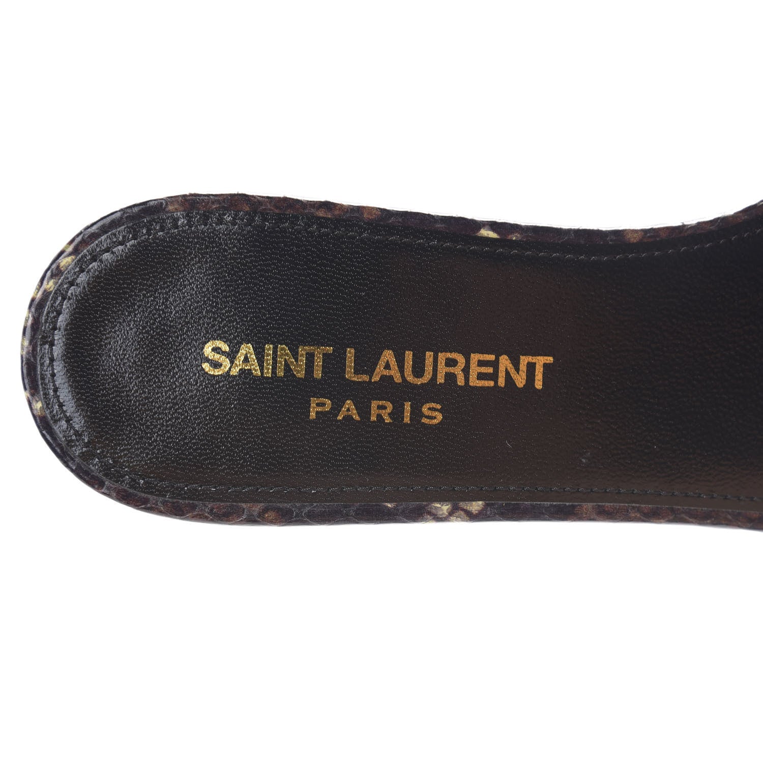 Saint Laurent Snakeskin Tribute 05 Slide Sandals 37.5 Oro 6 of 8
