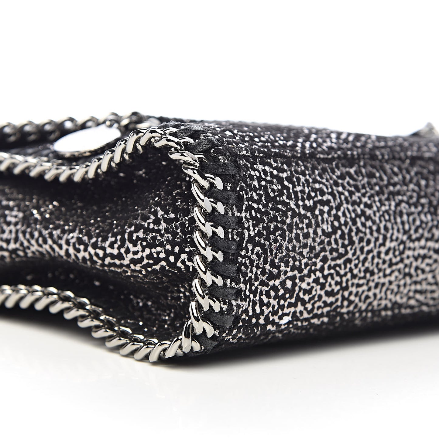 Chamois Shiny Dotted Mini Falabella Crossbody Bag Ruthenium