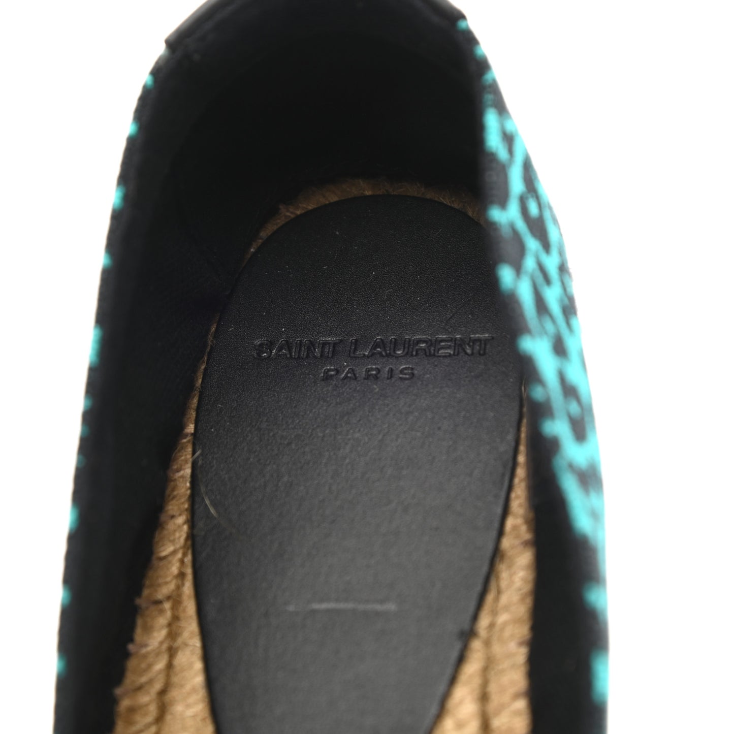 Canvas Leopard Print Espadrilles 36 Aqua Black