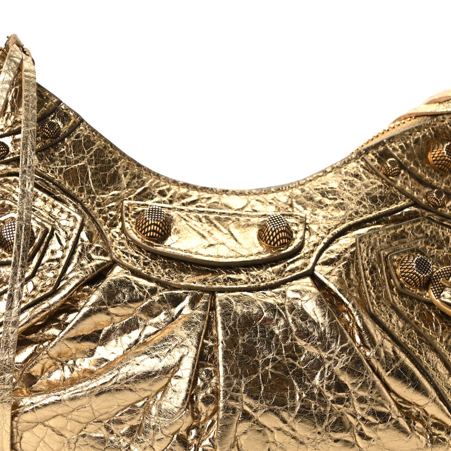 Metallic Agneau Arena Le Cagole Shoulder Bag XS Gold