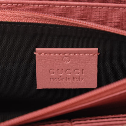 Gucci GG Supreme Monogram Embroidered Face Zip Around Wallet Pink 5 of 8