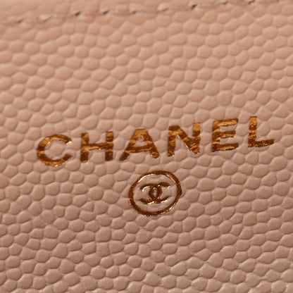 Chanel Caviar Quilted Flap Card Holder Wallet Beige 6 of 8