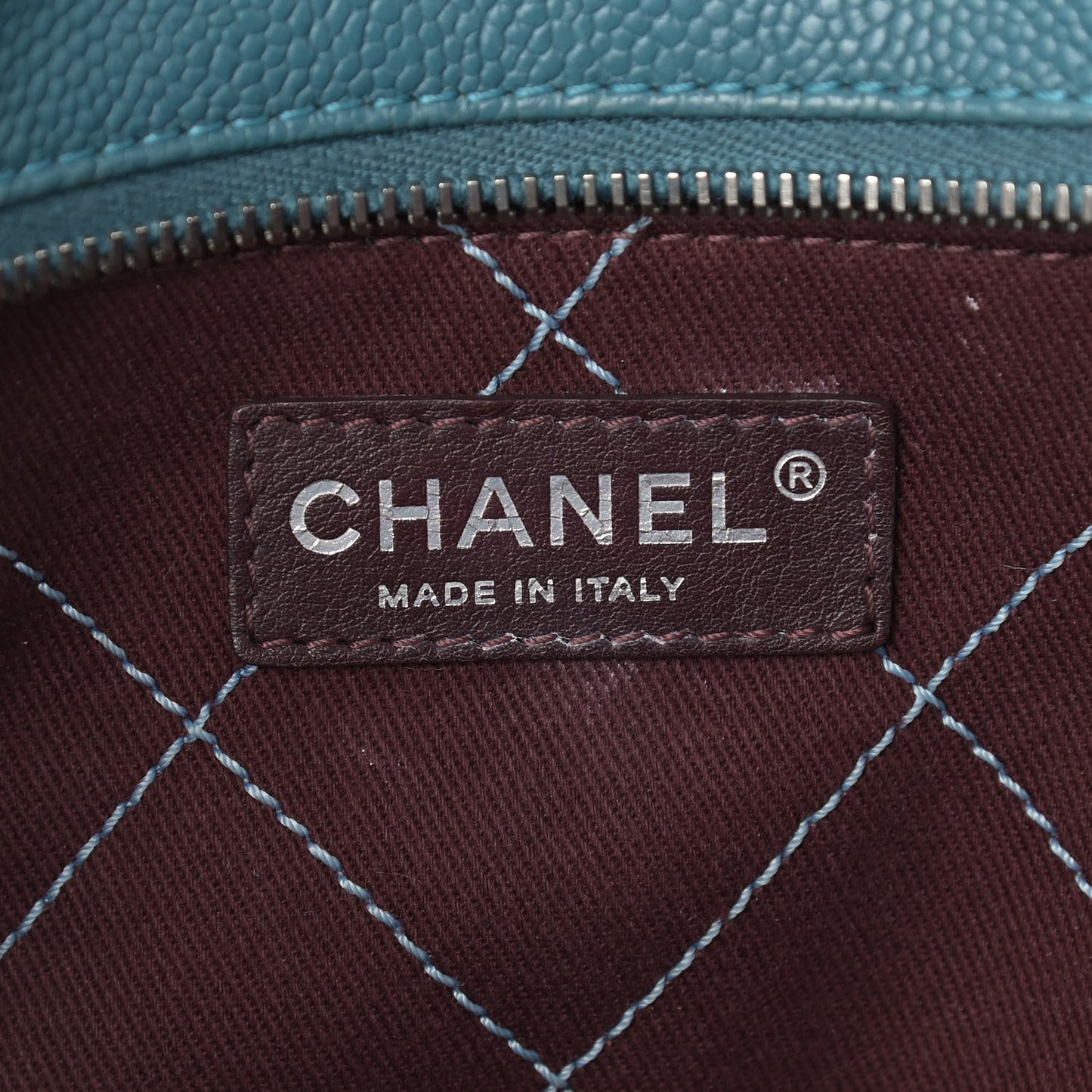 Caviar Quilted Small Deauville Bowling Bag Blue